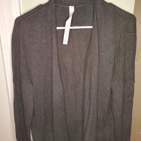 NWT Lululemon Sincerely Yours Wrap Sweater Heathered Deep Coal Size Large - Picture 6 of 12